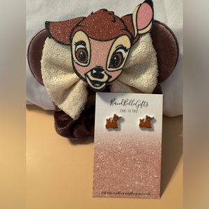 Disney Fan "Bambi" Scrunchie/Earring Set
